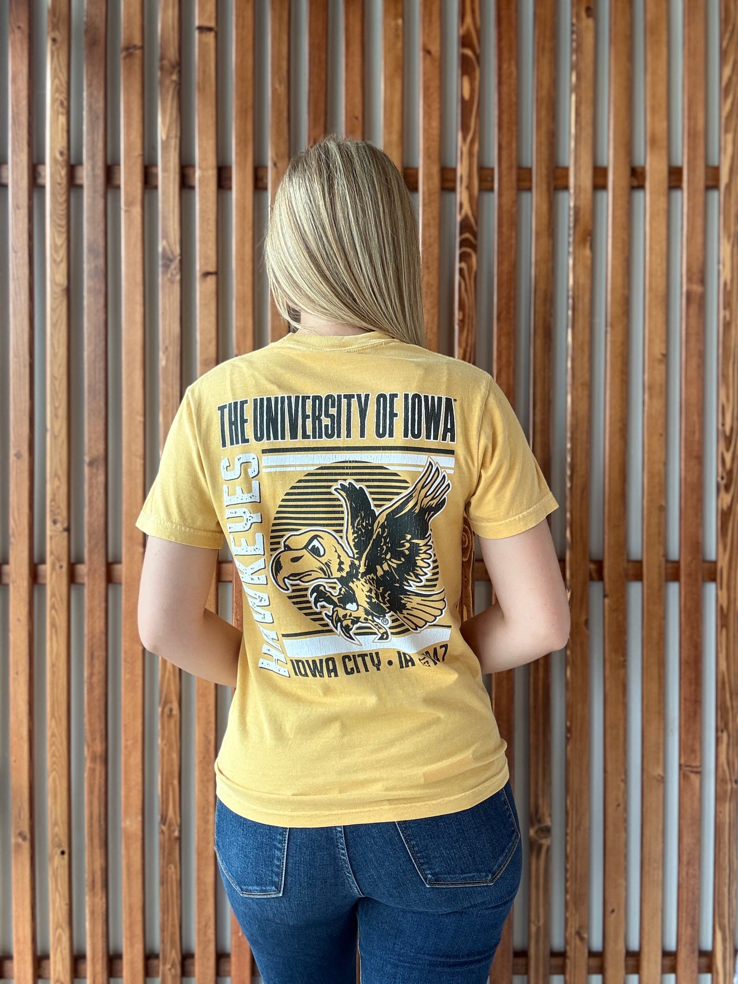 Retro Hawkeye Tee in Vintage Gold