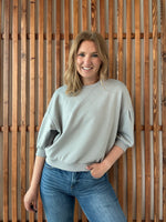 Scuba Dolman Sleeve Pullover - Light Grey