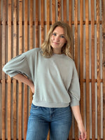 Scuba Dolman Sleeve Pullover - Light Grey