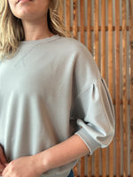 Scuba Dolman Sleeve Pullover - Light Grey