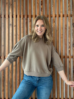 Scuba Dolman Sleeve Pullover - Cocoa