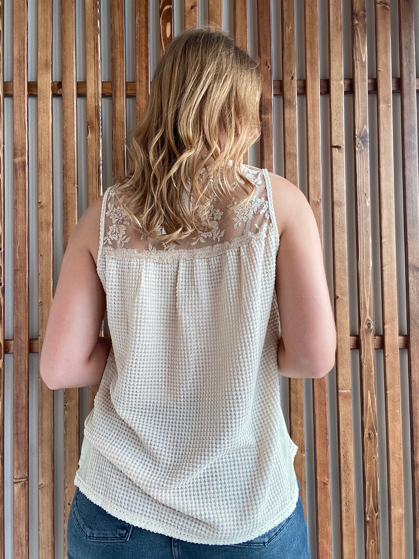 Waffle Lace Tank