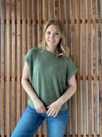 Hacci Slub Rolled Up Sleeve Tee - Light Olive