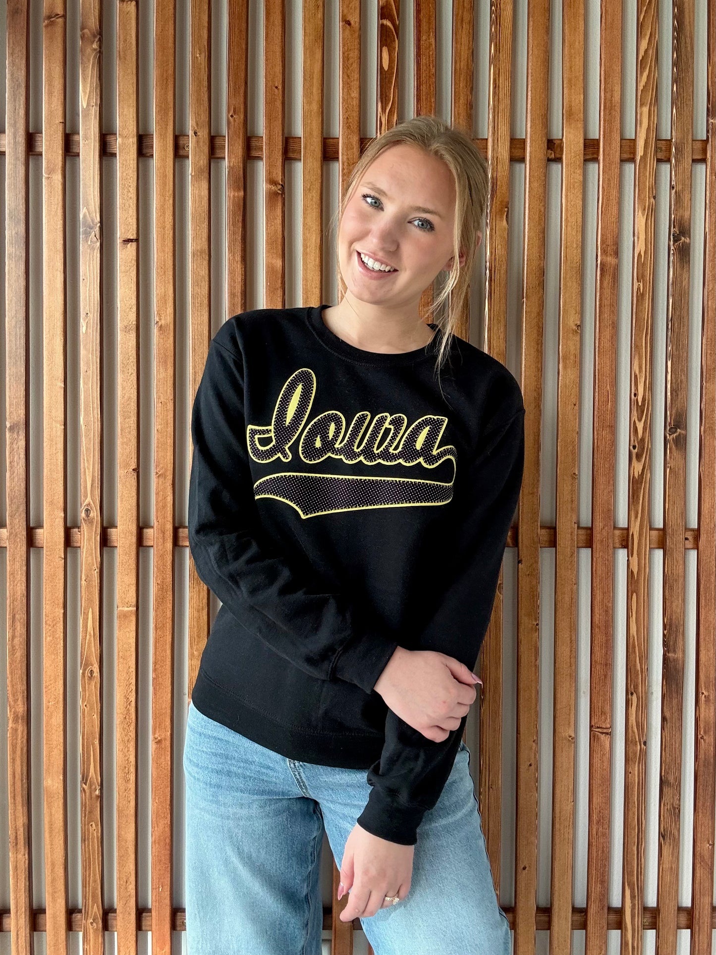 Polka Dot Iowa Pullover - Black/Yellow