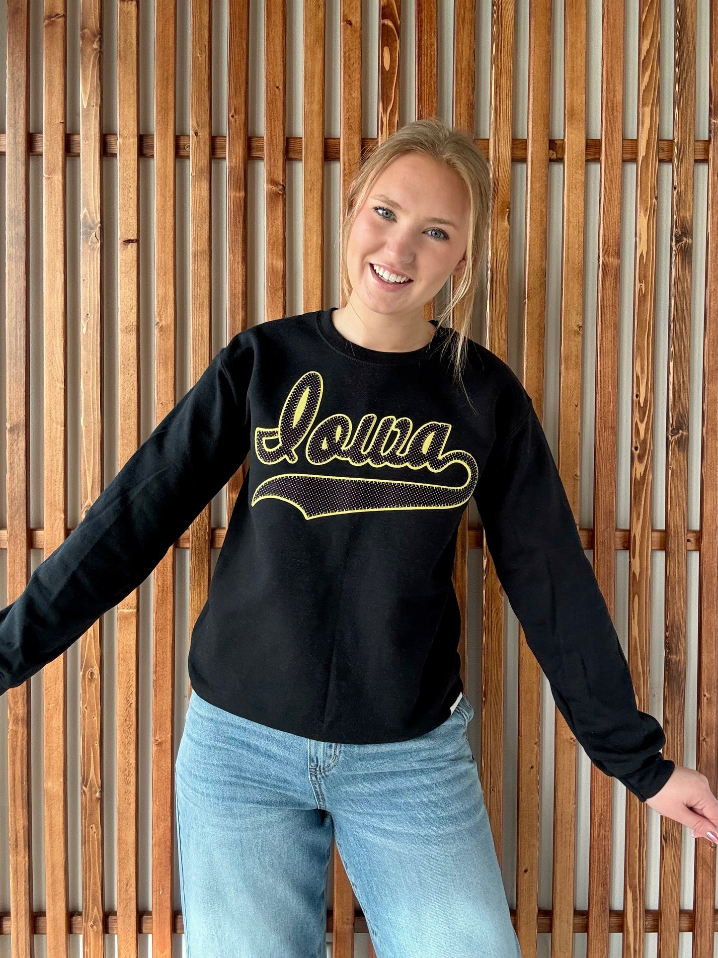 Polka Dot Iowa Pullover - Black/Yellow