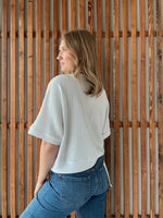 Double Knit Banded Bottom Short Sleeve - White
