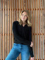 Five Button Sweater Cardigan - Black