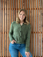 Five Button Sweater Cardigan - Light Olive