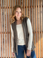 Mocha Waist Drawstring Tie Sweater Vest