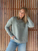 Iowa Embroidered Quilted Pullover