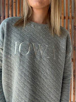 Iowa Embroidered Quilted Pullover