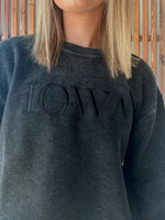 Iowa Corded Crew - Black on Black