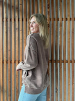 Floral Iowa Sweatshirt With Pocket: Brown