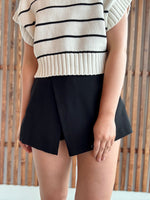 Black Wrap Front Skort