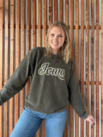 Double Iowa Corded Crewneck
