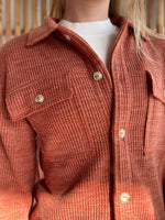 Ribbed Button Down - Rust