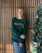 Merry Embroidered Sweater - Hunter Green