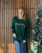 Merry Embroidered Sweater - Hunter Green