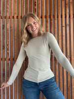 Butter Soft Round Neck Long Sleeve -  Sand Beige