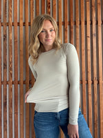 Butter Soft Round Neck Long Sleeve -  Sand Beige