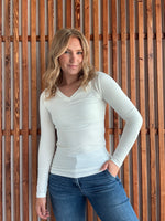 Butter Soft V-Neck Long Sleeve - Off White