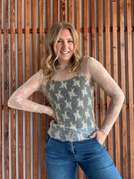 Lace Mock Neck Long Sleeve - Nude