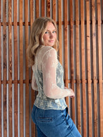 Lace Mock Neck Long Sleeve - Nude
