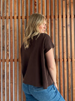 Mock Neck Short Sleeve Boxy Sweater