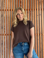 Mock Neck Short Sleeve Boxy Sweater