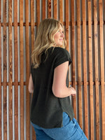 Oversized Crew Neck Sweater Vest - Dark Olive