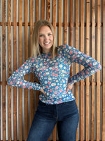 Floral Mesh Top - Bloom & Blue