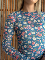 Floral Mesh Top - Bloom & Blue