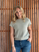 Banded Bottom Short Sleeve Sweater - Mocha