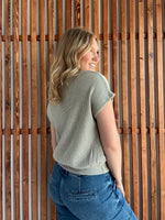 Banded Bottom Short Sleeve Sweater - Mocha