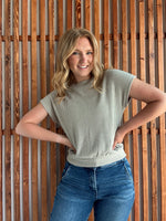 Banded Bottom Short Sleeve Sweater - Mocha