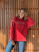 Merry Classic Crew Pullover - Red