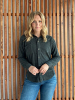 Ribbed Lightweight Shacket - Black