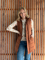 Long Puffer Vest - Cinnamon
