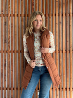 Long Puffer Vest - Cinnamon