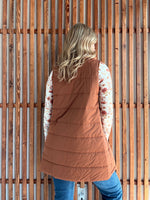 Long Puffer Vest - Cinnamon
