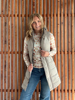 Long Puffer Vest - Latte