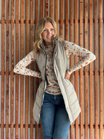Long Puffer Vest - Latte