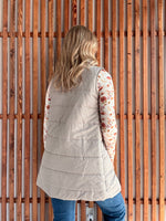 Long Puffer Vest - Latte