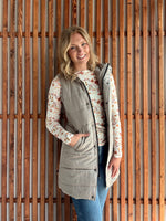 Long Puffer Vest - Latte