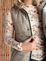 Long Puffer Vest - Latte