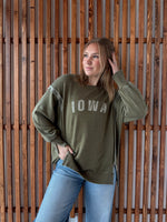 Iowa Exposed Seam Sweatshirt - Olive