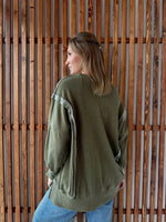 Iowa Exposed Seam Sweatshirt - Olive