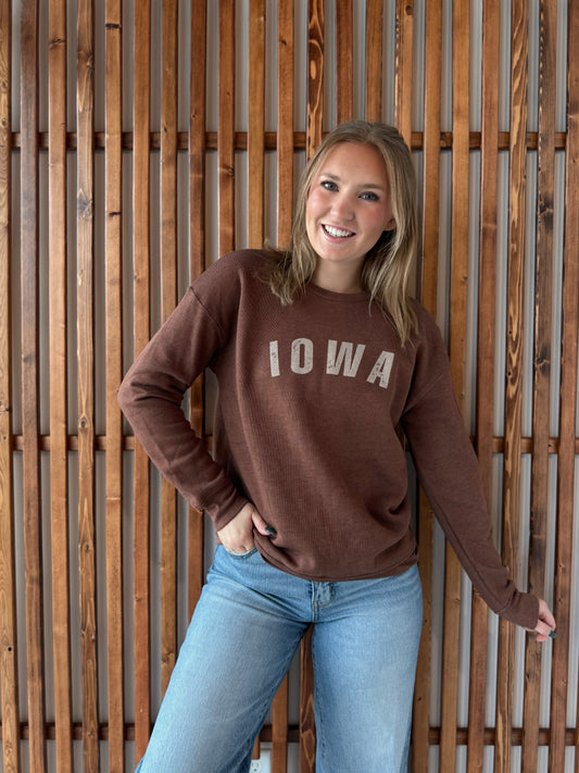 Iowa Crewneck-Oat Chocolate