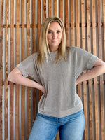 Corded Rib Short Sleeve Top - Mocha