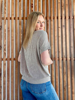 Corded Rib Short Sleeve Top - Mocha